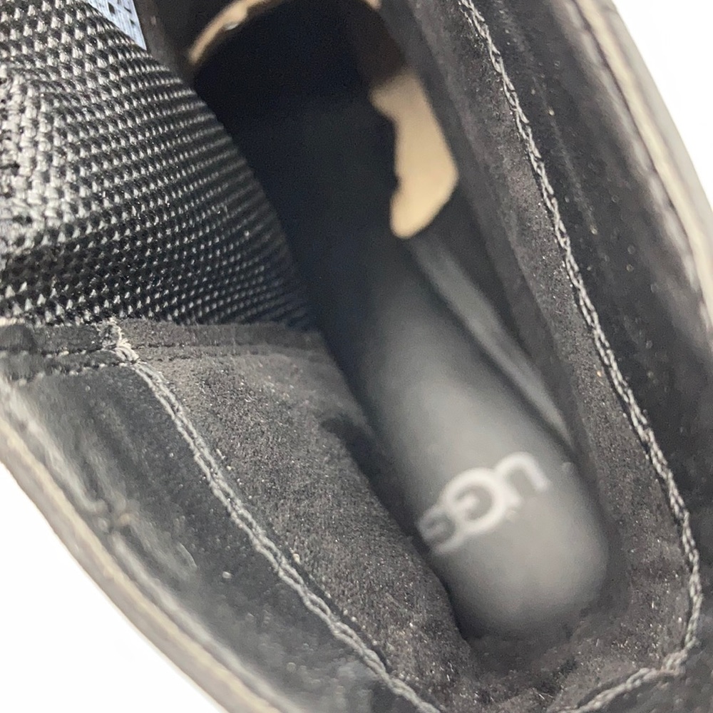 UGG Polk Black Leather Ankle Boots - Picture 6 of 7